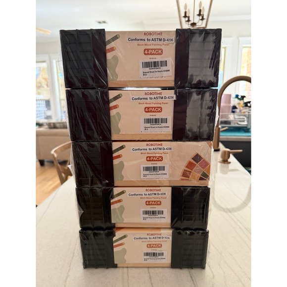 Unfinished Birch Wood Canvas Panels Kit, 4 Pack of 9x12'' - Picture 5 of 6